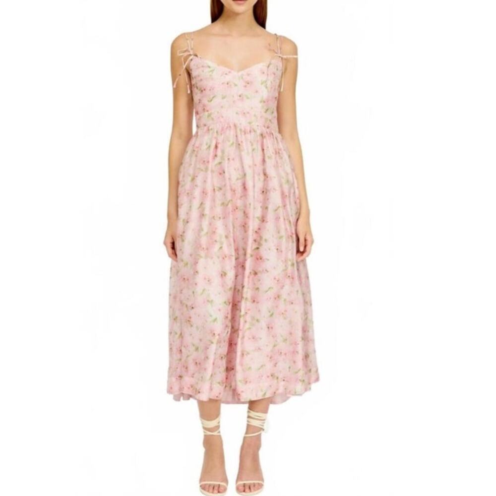 En Saison Josette V-Neck Midi Dress Size Large